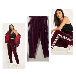 Adidas Small Plum Color Originals BB Beckenbauer Velvet Superstar Track Pants